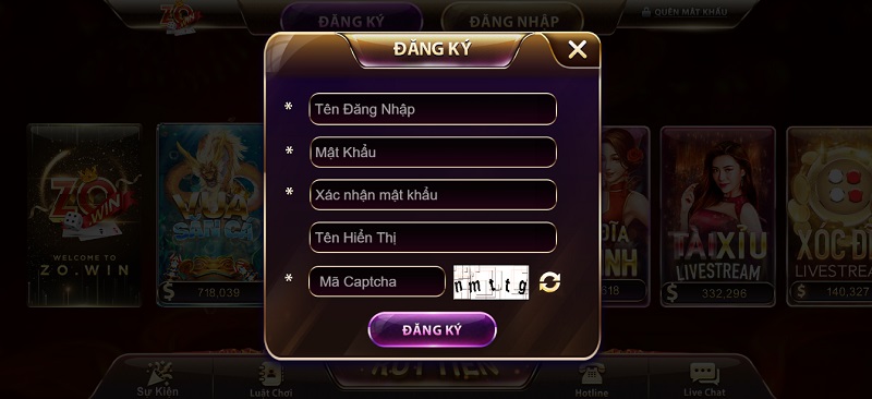Hoàn thiện đủ thông tin cần thiết khi đăng ký tài khoản tại Zowin