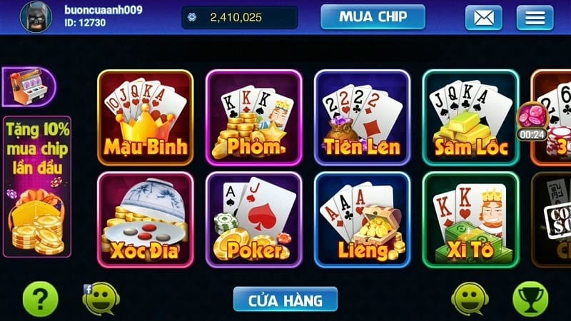 Kho game đa dạng tại 68 game bài được nhiều người yêu thích